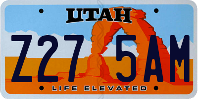 UT license plate Z275AM