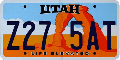 UT license plate Z275AT