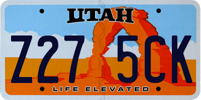 UT license plate Z275CK