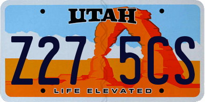 UT license plate Z275CS