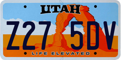 UT license plate Z275DV