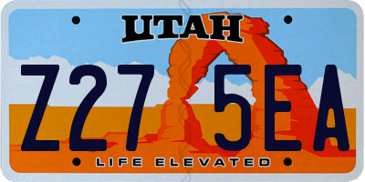 UT license plate Z275EA