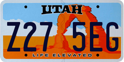 UT license plate Z275EG