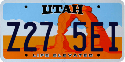 UT license plate Z275EI