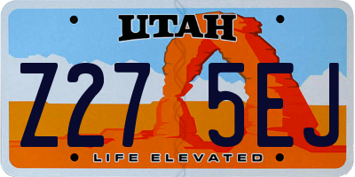 UT license plate Z275EJ