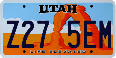 UT license plate Z275EM
