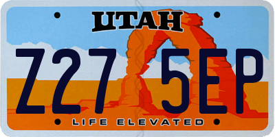 UT license plate Z275EP