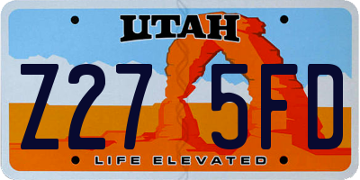 UT license plate Z275FD