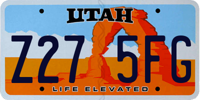UT license plate Z275FG