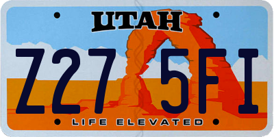UT license plate Z275FI
