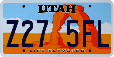 UT license plate Z275FL