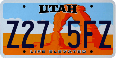 UT license plate Z275FZ