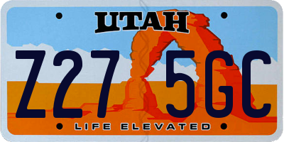 UT license plate Z275GC