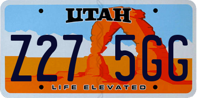UT license plate Z275GG