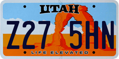 UT license plate Z275HN