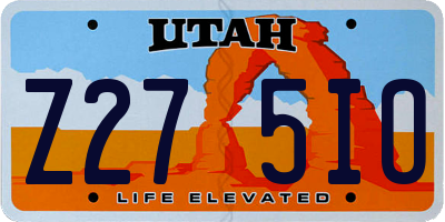 UT license plate Z275IO