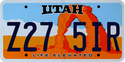 UT license plate Z275IR