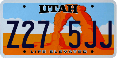 UT license plate Z275JJ