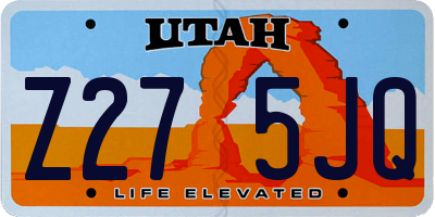 UT license plate Z275JQ