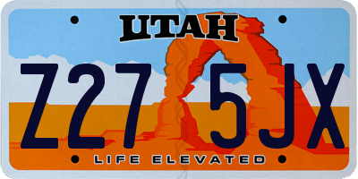 UT license plate Z275JX