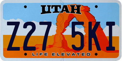 UT license plate Z275KI