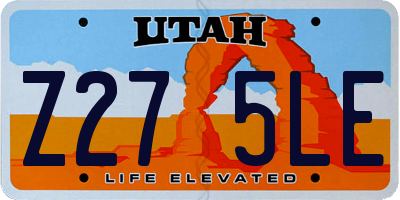 UT license plate Z275LE