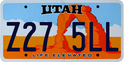 UT license plate Z275LL