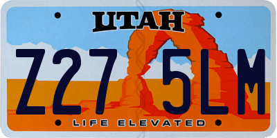 UT license plate Z275LM