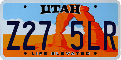 UT license plate Z275LR
