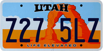 UT license plate Z275LZ