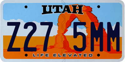 UT license plate Z275MM