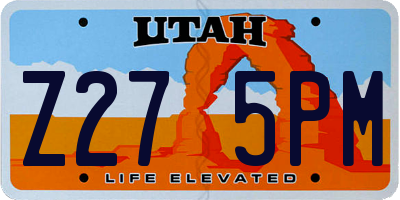 UT license plate Z275PM