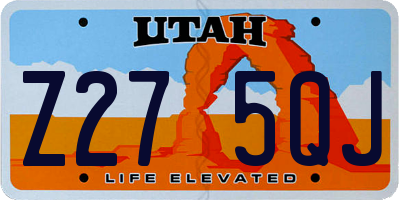 UT license plate Z275QJ