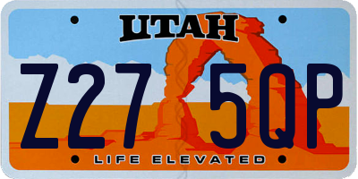 UT license plate Z275QP