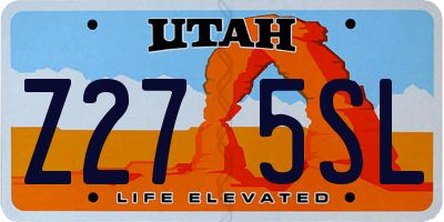 UT license plate Z275SL