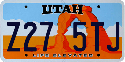 UT license plate Z275TJ