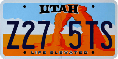 UT license plate Z275TS