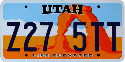 UT license plate Z275TT