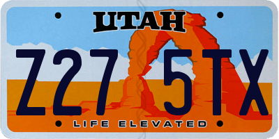 UT license plate Z275TX