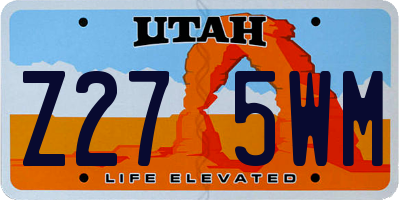 UT license plate Z275WM