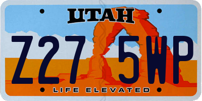UT license plate Z275WP