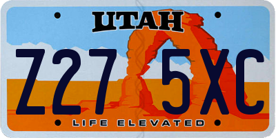 UT license plate Z275XC