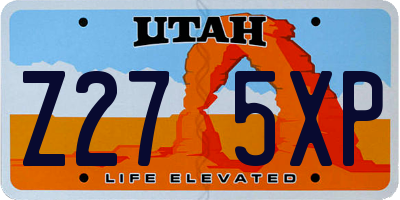 UT license plate Z275XP