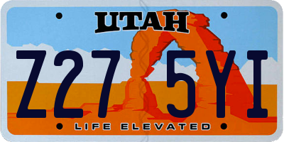 UT license plate Z275YI