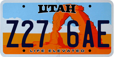 UT license plate Z276AE