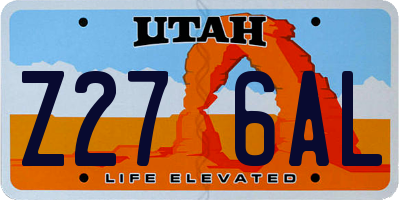 UT license plate Z276AL