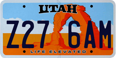 UT license plate Z276AM