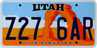 UT license plate Z276AR