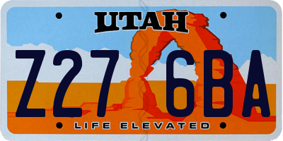 UT license plate Z276BA