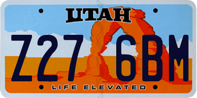 UT license plate Z276BM